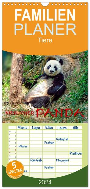 Familienplaner 2024 – Niedlicher Panda mit 5 Spalten (Wandkalender, 21 x 45 cm) CALVENDO von Roder,  Peter