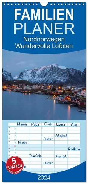 Familienplaner 2024 – Nordnorwegen – Wundervolle Lofoten mit 5 Spalten (Wandkalender, 21 x 45 cm) CALVENDO von Wrobel,  Nick