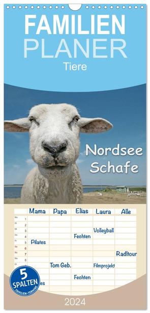 Familienplaner 2024 – Nordsee Schafe mit 5 Spalten (Wandkalender, 21 x 45 cm) CALVENDO von Wilken,  Andrea