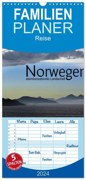 Familienplaner 2024 – Norwegen atemberaubende Landschaft mit 5 Spalten (Wandkalender, 21 x 45 cm) CALVENDO von calmbacher,  Christiane