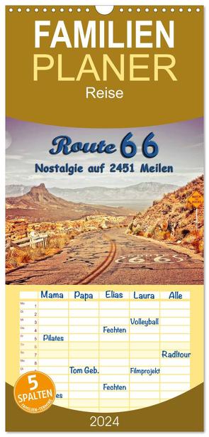 Familienplaner 2024 – Nostalgie auf 2451 Meilen – Route 66 mit 5 Spalten (Wandkalender, 21 x 45 cm) CALVENDO von Roder,  Peter