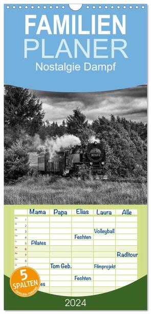 Familienplaner 2024 – Nostalgie Dampf mit 5 Spalten (Wandkalender, 21 x 45 cm) CALVENDO von Maurer,  Marion