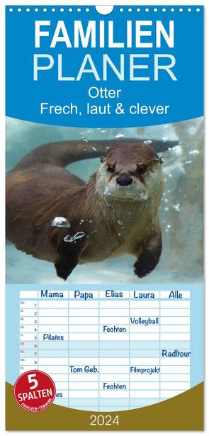 Familienplaner 2024 – Otter. Frech, laut und clever mit 5 Spalten (Wandkalender, 21 x 45 cm) CALVENDO von Stanzer,  Elisabeth