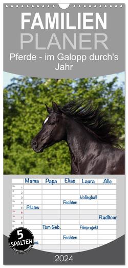 Familienplaner 2024 – Pferde – im Galopp durch’s Jahr mit 5 Spalten (Wandkalender, 21 x 45 cm) CALVENDO von Hutfluss,  Jeanette