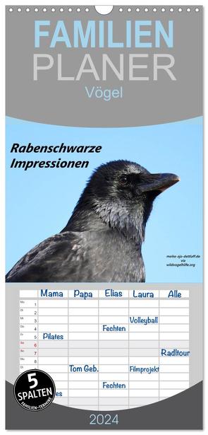 Familienplaner 2024 – Rabenschwarze Impressionen – meike-ajo-dettlaff.de via wildvogelhlfe.org mit 5 Spalten (Wandkalender, 21 x 45 cm) CALVENDO von AJo. Dettlaff,  Meike