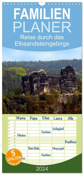 Familienplaner 2024 – Reise durch das Elbsandsteingebirge mit 5 Spalten (Wandkalender, 21 x 45 cm) CALVENDO von Rix,  Veronika