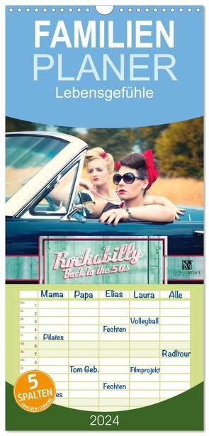 Familienplaner 2024 – Rockabilly – Back to the 50s mit 5 Spalten (Wandkalender, 21 x 45 cm) CALVENDO von Weggel,  Matthias