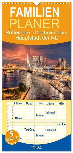 Familienplaner 2024 – Rotterdam – Die heimliche Hauptstadt der Niederlande mit 5 Spalten (Wandkalender, 21 x 45 cm) CALVENDO von Schröder,  Stefan