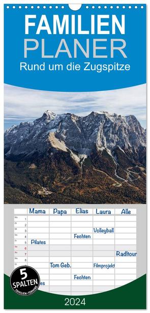 Familienplaner 2024 – Rund um die Zugspitze mit 5 Spalten (Wandkalender, 21 x 45 cm) CALVENDO von Vonzin,  Andreas