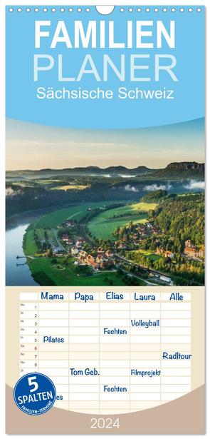 Familienplaner 2024 – Sächsische Schweiz / Geburtstagsplaner mit 5 Spalten (Wandkalender, 21 x 45 cm) CALVENDO von Kirsch,  Gunter