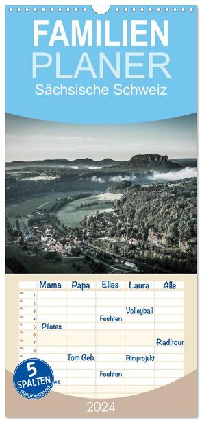 Familienplaner 2024 – Sächsische Schweiz mit 5 Spalten (Wandkalender, 21 x 45 cm) CALVENDO von Kirsch,  Gunter