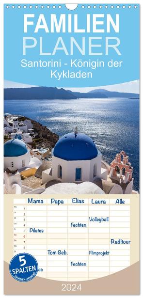 Familienplaner 2024 – Santorini – Königin der Kykladen mit 5 Spalten (Wandkalender, 21 x 45 cm) CALVENDO von meinert,  thomas