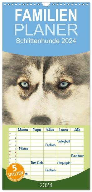 Familienplaner 2024 – Schlittenhunde 2024 mit 5 Spalten (Wandkalender, 21 x 45 cm) CALVENDO von Redecker,  Andrea