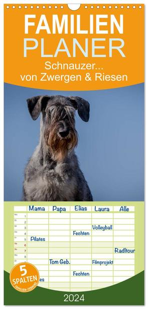 Familienplaner 2024 – Schnauzer… von Zwergen und Riesen 2024 mit 5 Spalten (Wandkalender, 21 x 45 cm) CALVENDO von Janz,  Michael