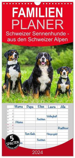 Familienplaner 2024 – Schweizer Sennenhunde – aus den Schweizer Alpen mit 5 Spalten (Wandkalender, 21 x 45 cm) CALVENDO von Starick,  Sigrid