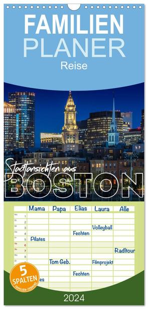 Familienplaner 2024 – Stadtansichten aus Boston mit 5 Spalten (Wandkalender, 21 x 45 cm) CALVENDO von Viola,  Melanie