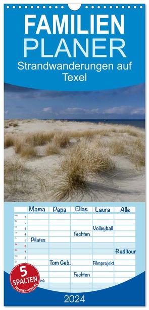 Familienplaner 2024 – Strandwanderungen auf Texel mit 5 Spalten (Wandkalender, 21 x 45 cm) CALVENDO von Stehlmann,  Ute