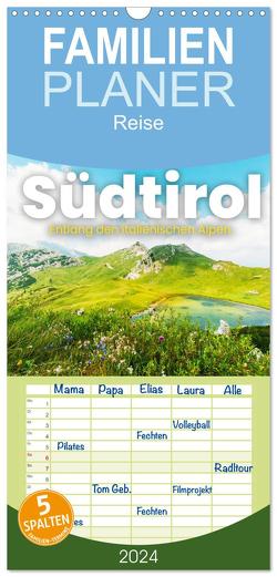 Familienplaner 2024 – Südtirol – Entlang der italienischen Alpen. mit 5 Spalten (Wandkalender, 21 x 45 cm) CALVENDO von SF,  SF