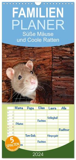 Familienplaner 2024 – Süße Mäuse und Coole Ratten mit 5 Spalten (Wandkalender, 21 x 45 cm) CALVENDO von Eppele,  Klaus