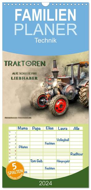 Familienplaner 2024 – Traktoren – alte Schätze für Liebhaber mit 5 Spalten (Wandkalender, 21 x 45 cm) CALVENDO von Roder,  Peter
