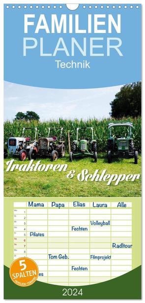 Familienplaner 2024 – Traktoren und Schlepper mit 5 Spalten (Wandkalender, 21 x 45 cm) CALVENDO von Landsherr,  Uli