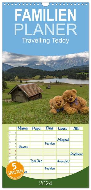 Familienplaner 2024 – Travelling Teddy mit 5 Spalten (Wandkalender, 21 x 45 cm) CALVENDO von C-K-Images,  C-K-Images