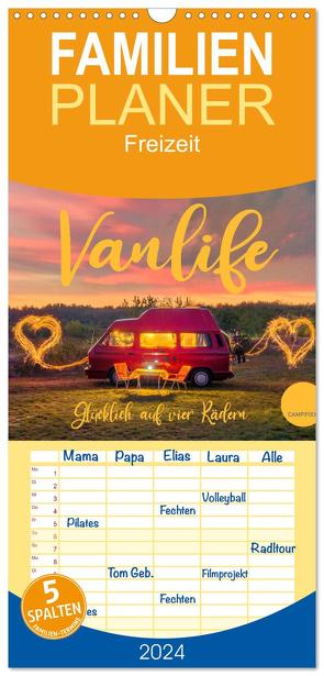 Familienplaner 2024 – Vanlife – Glücklich auf vier Rädern mit 5 Spalten (Wandkalender, 21 x 45 cm) CALVENDO von Weigt,  Mario
