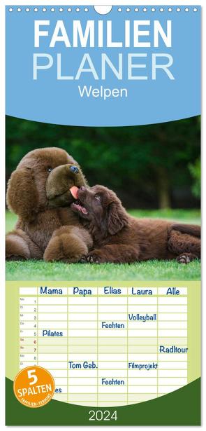 Familienplaner 2024 – Welpen 2024 mit 5 Spalten (Wandkalender, 21 x 45 cm) CALVENDO von Starick,  Sigrid