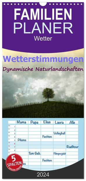 Familienplaner 2024 – Wetterstimmungen. Dynamische Naturlandschaften mit 5 Spalten (Wandkalender, 21 x 45 cm) CALVENDO von Brunner-Klaus,  Liselotte