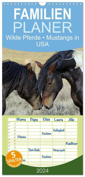 Familienplaner 2024 – Wilde Pferde • Mustangs in USA mit 5 Spalten (Wandkalender, 21 x 45 cm) CALVENDO von Stanzer,  Elisabeth