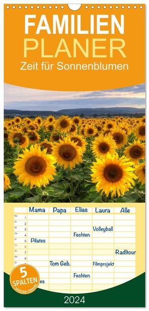 Familienplaner 2024 – Zeit für Sonnenblumen mit 5 Spalten (Wandkalender, 21 x 45 cm) CALVENDO von Gierok,  Steffen
