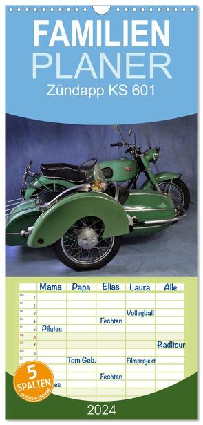 Familienplaner 2024 – Zündapp KS 601 mit 5 Spalten (Wandkalender, 21 x 45 cm) CALVENDO von Laue,  Ingo