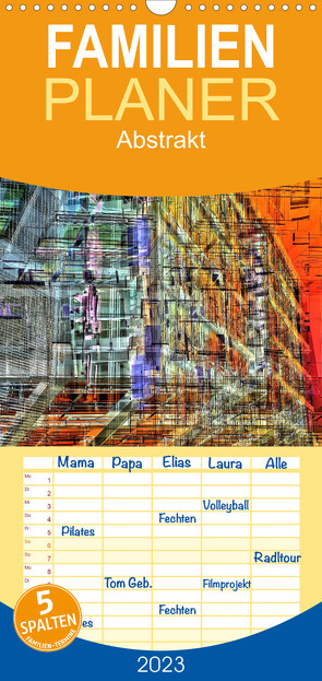Familienplaner Abstrakt (Wandkalender 2023 , 21 cm x 45 cm, hoch) von Spescha,  Maurus