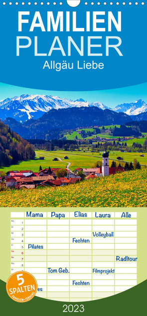 Familienplaner Allgäu Liebe (Wandkalender 2023 , 21 cm x 45 cm, hoch) von Schmid,  Astrid