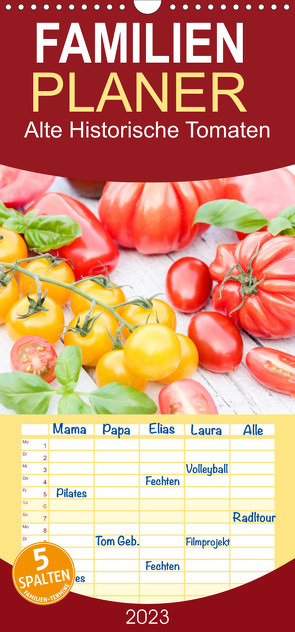 Familienplaner Alte Historische Tomaten (Wandkalender 2023 , 21 cm x 45 cm, hoch) von EFLStudioArt