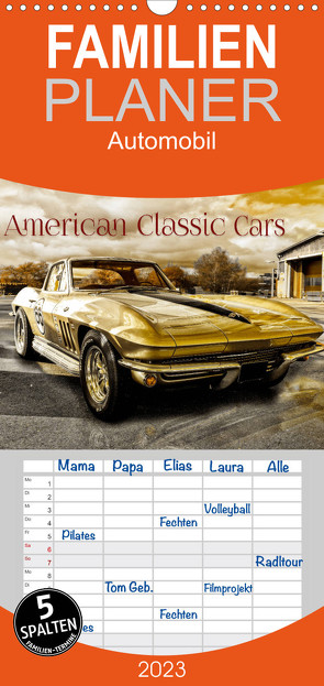 Familienplaner American Classic Cars (Wandkalender 2023 , 21 cm x 45 cm, hoch) von Chrombacher,  Christian