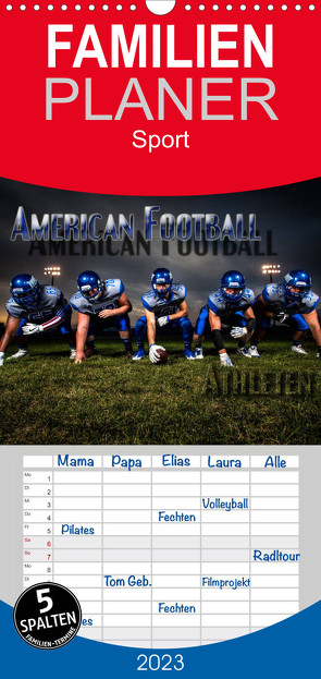 Familienplaner American Football – Athleten (Wandkalender 2023 , 21 cm x 45 cm, hoch) von Bleicher,  Renate