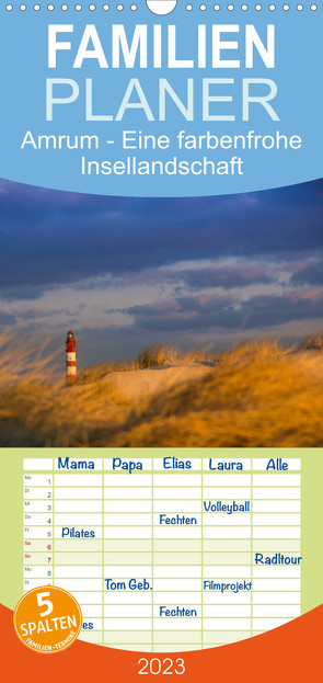 Familienplaner Amrum – Eine farbenfrohe Insellandschaft (Wandkalender 2023 , 21 cm x 45 cm, hoch) von Koch - Siko-Fotomomente.de,  Silke