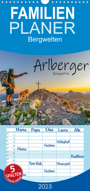 Familienplaner Arlberger Bergwelten (Wandkalender 2023 , 21 cm x 45 cm, hoch) von Männel,  Ulrich