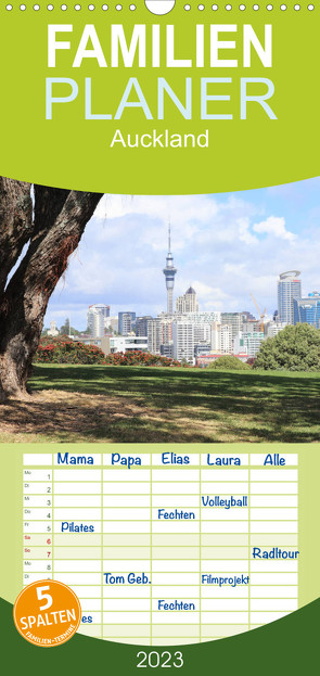 Familienplaner Auckland (Wandkalender 2023 , 21 cm x 45 cm, hoch) von NZ.Photos