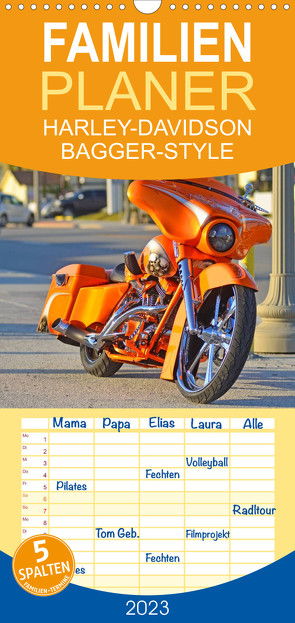 Familienplaner BEST OF HARLEY-DAVIDSON BAGGER-STYLE (Wandkalender 2023 , 21 cm x 45 cm, hoch) von Wolf,  Volker