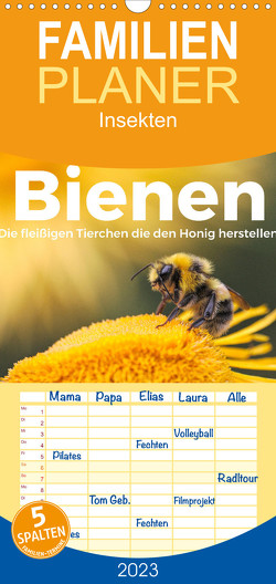 Familienplaner Bienen – Die fleißigen Tierchen die den Honig herstellen. (Wandkalender 2023 , 21 cm x 45 cm, hoch) von Scott,  M.