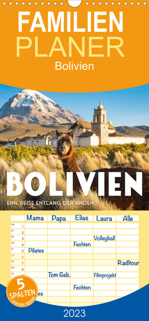 Familienplaner Bolivien – Eine Reise entlang der Anden. (Wandkalender 2023 , 21 cm x 45 cm, hoch) von SF