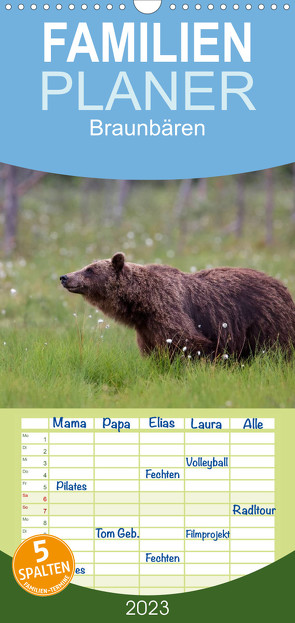 Familienplaner Braunbären – pelzige Riesen in Finnlands Wäldern (Wandkalender 2023 , 21 cm x 45 cm, hoch) von Sandra Eigenheer,  ©