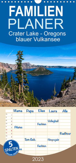 Familienplaner Crater Lake – Oregons blauer Vulkansee (Wandkalender 2023 , 21 cm x 45 cm, hoch) von Pechmann,  Reiner