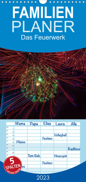Familienplaner Das Feuerwerk (Wandkalender 2023 , 21 cm x 45 cm, hoch) von Gödecke,  Dieter