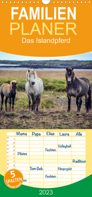 Familienplaner Das Islandpferd (Wandkalender 2023 , 21 cm x 45 cm, hoch) von Krämer,  Hannah