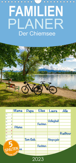 Familienplaner Der Chiemsee – Mit dem Rad im Bayerischen Alpenvorland (Wandkalender 2023 , 21 cm x 45 cm, hoch) von Meutzner,  Dirk