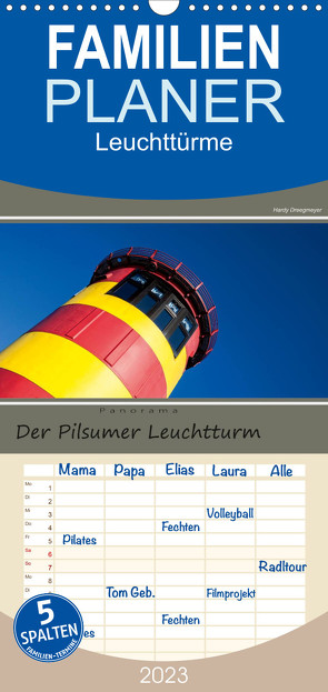 Familienplaner Der Pilsumer Leuchtturm (Wandkalender 2023 , 21 cm x 45 cm, hoch) von Dreegmeyer,  Hardy