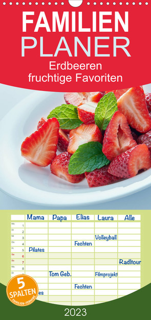 Familienplaner Erdbeeren – fruchtige Favoriten (Wandkalender 2023 , 21 cm x 45 cm, hoch) von Kaina,  Miriam